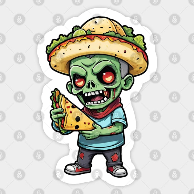 Quesadilla Taco Zombie Sticker by Grave Digs